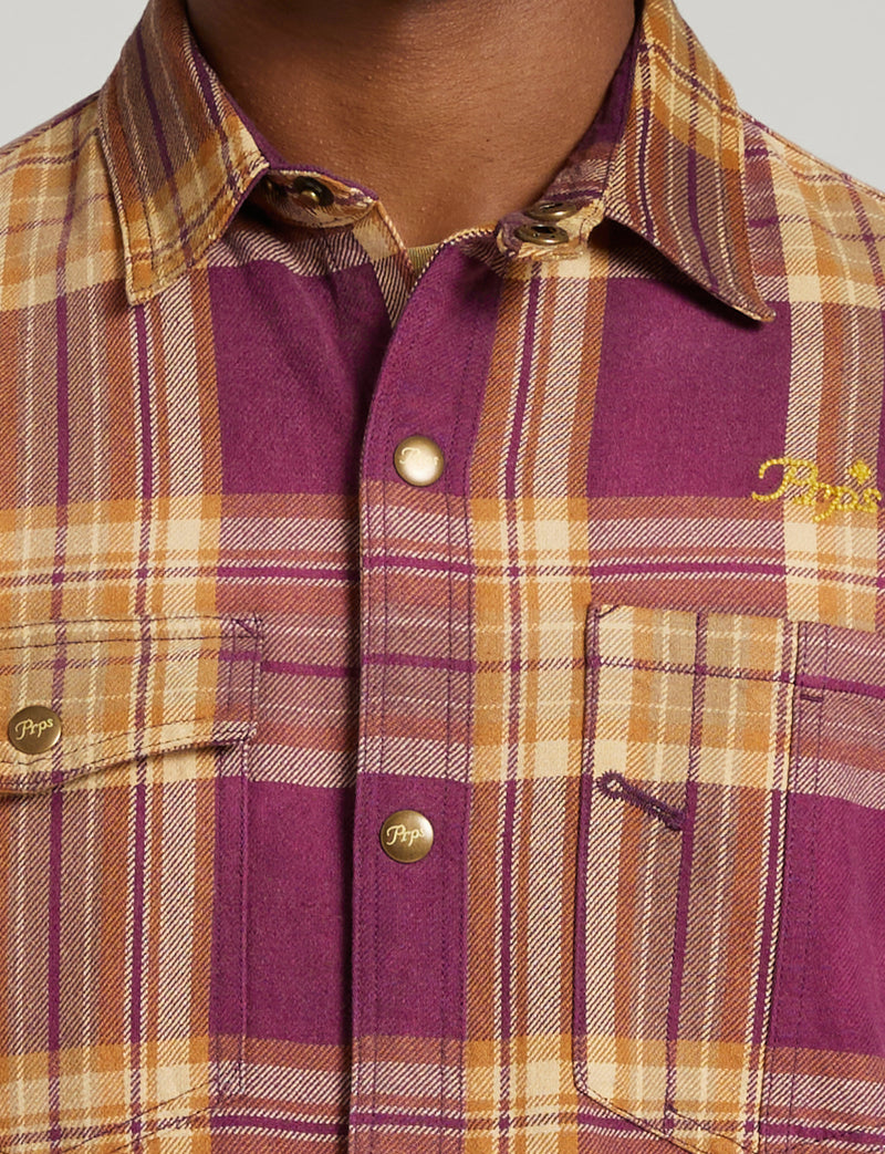 Whit Flannel Snap Front Shirt